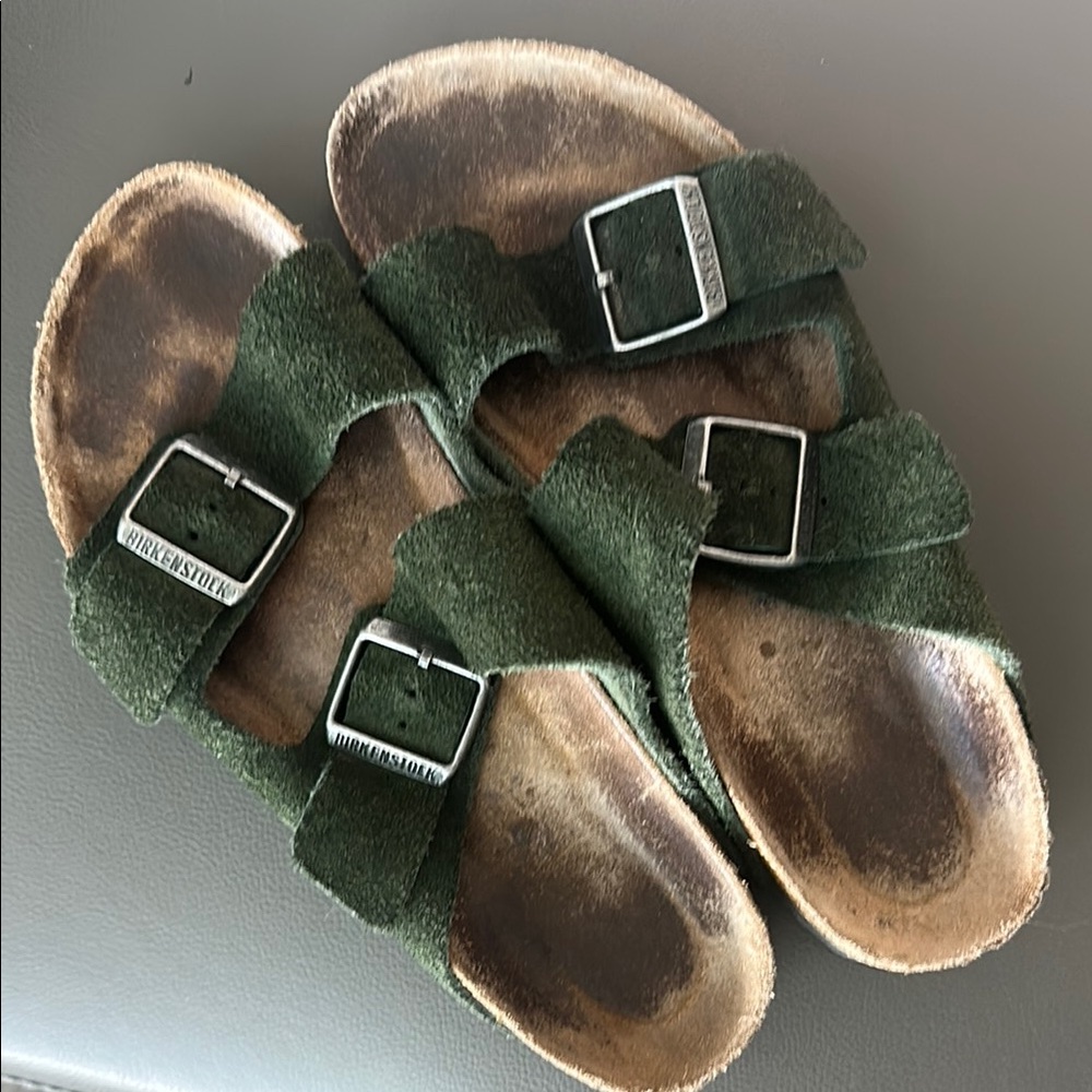 Birkenstock Forest Green Suede Sandals